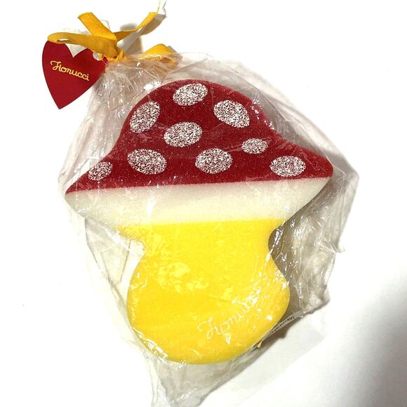 Fiorucci Mushroom Sponge - Vintage Made in Italy - 7" Red Cap Yellow Stem Rare - Picture 2 of 11
